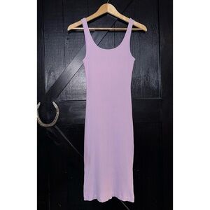 Wilfred Free ARITZIA Murdock Scoop Neck Stretchy Ribbed Bodycon Midi Dress XS